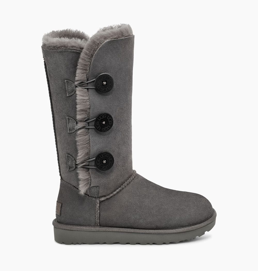 Ugg Tall Boots Canada - Ugg Women's Bailey Button Triplet Grey